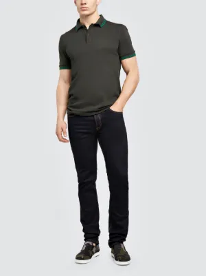 stripe piquet polo