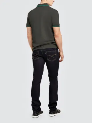 stripe piquet polo