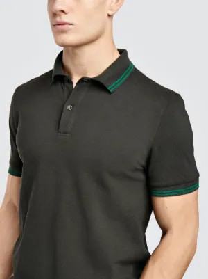 stripe piquet polo