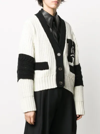 chunky embroidered cardigan