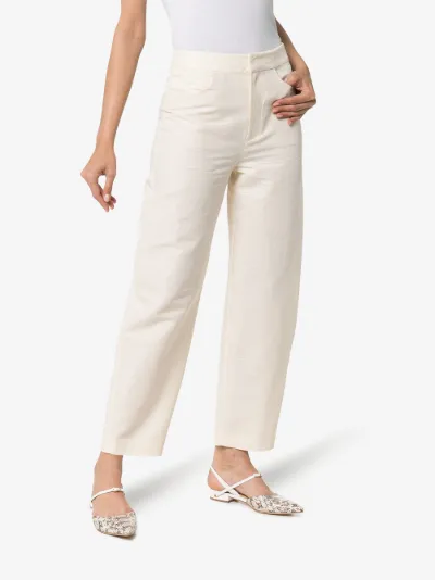 cream linen trousers