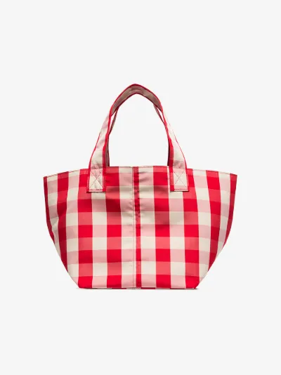 red and white Gingham grocery bag展示图