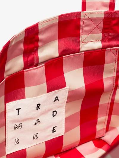 red and white Gingham grocery bag展示图