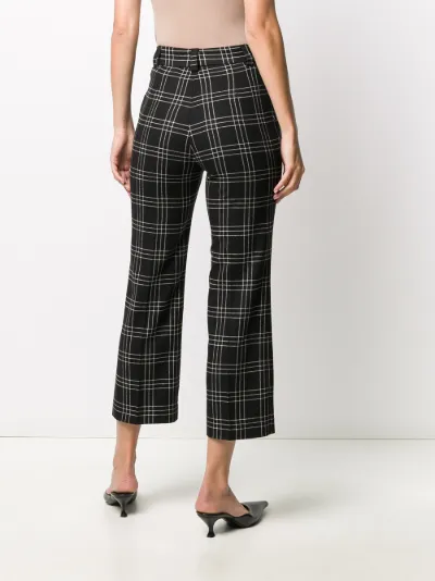 checkered cropped trousers