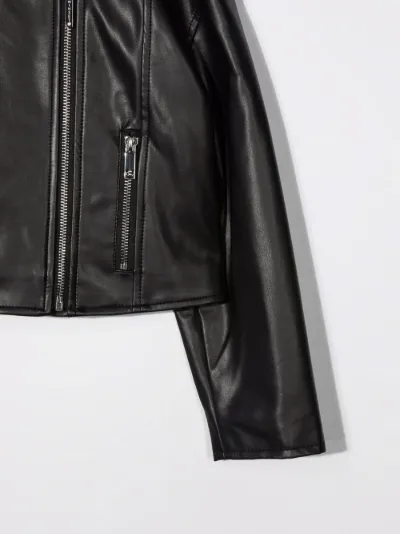 collarless biker jacket