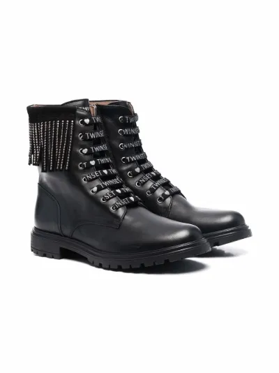 fringe combat boots