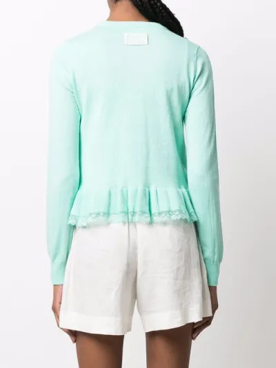 ruffle hem cardigan