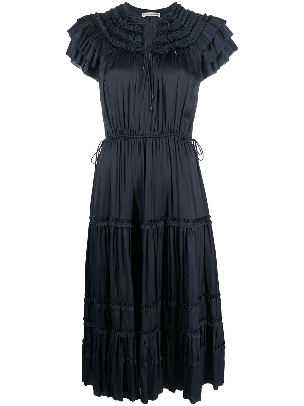 tiered gathered midi dress | Ulla 
