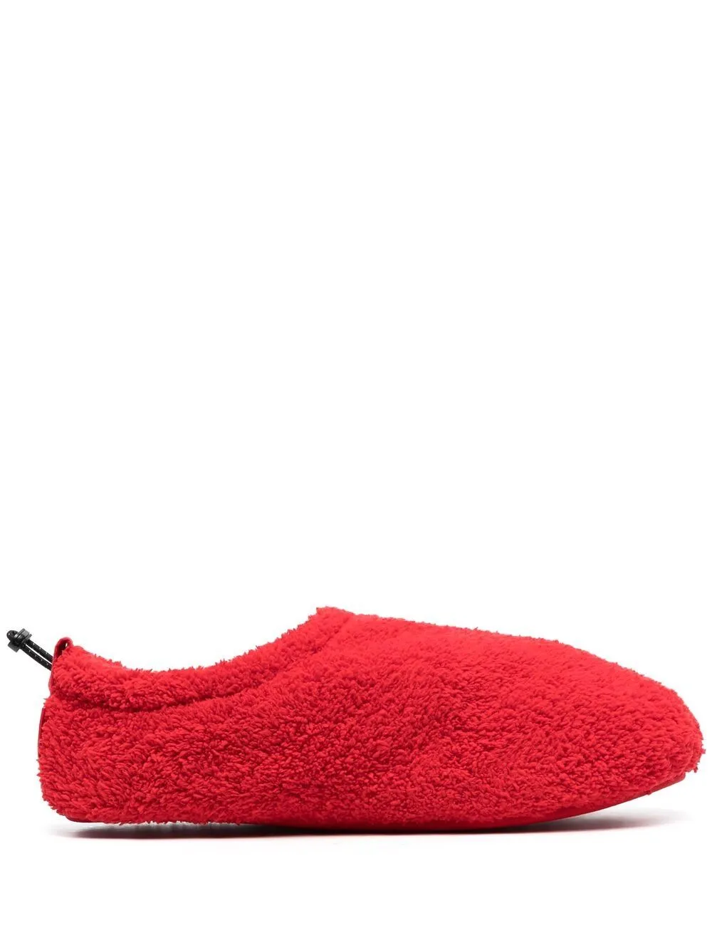 red shearling slippers