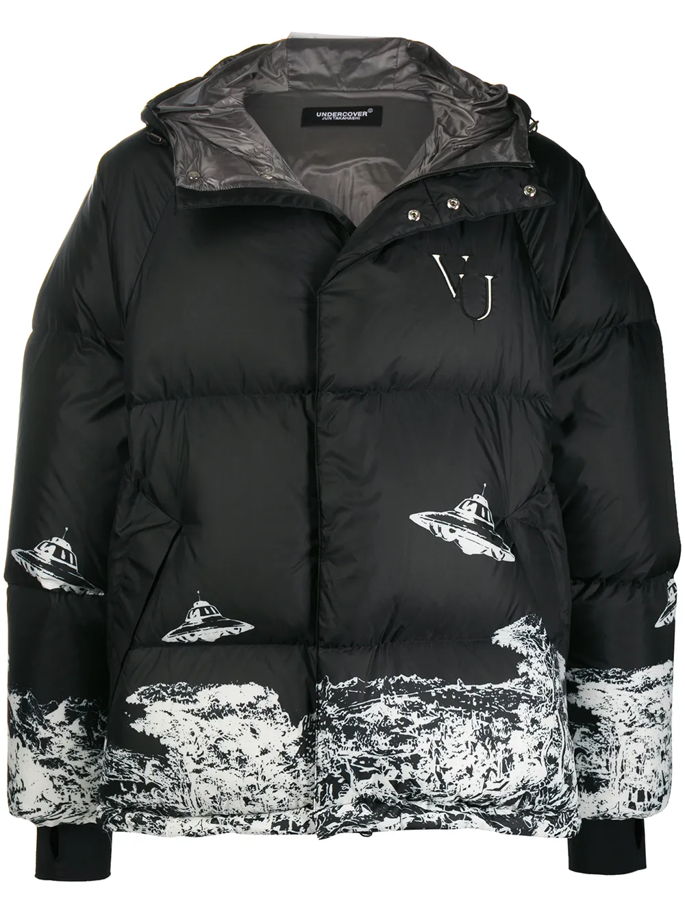 black short padded coat