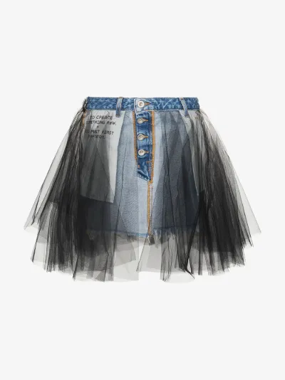 tulle jean skirt