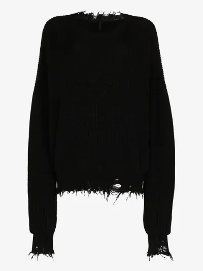 distressed sweater black