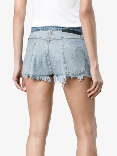 inside out denim shorts