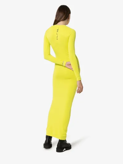 yellow fitted maxi dress