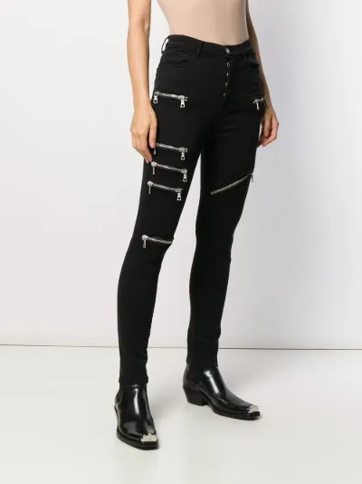 UNRAVEL PROJECT multi zip skinny 