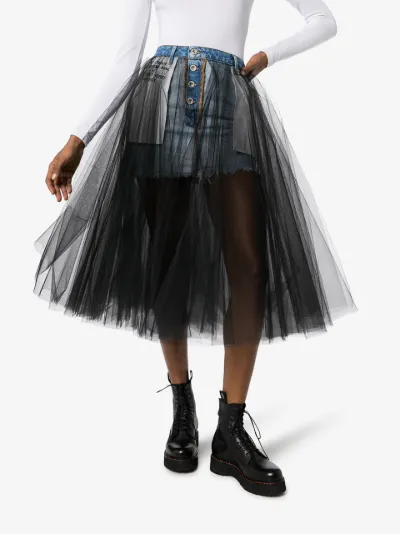 denim tulle skirt