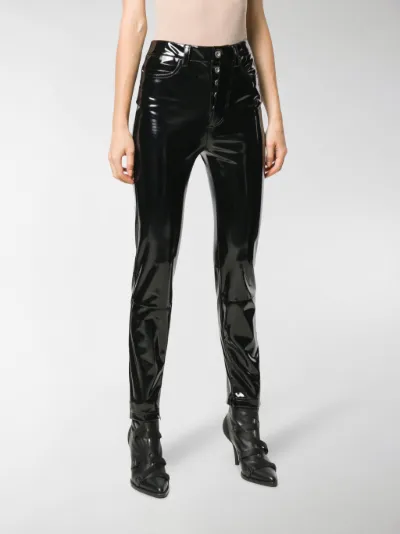 shiny skinny trousers