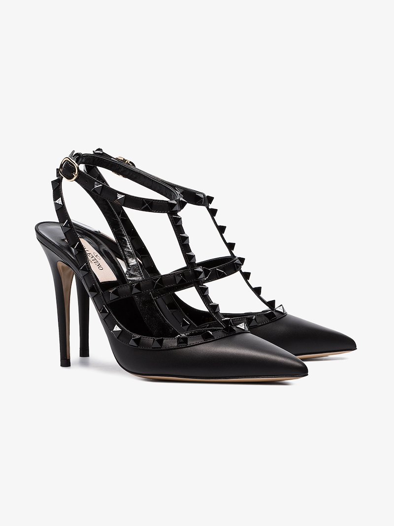 Valentino black Garavani Rockstud 100 stiletto pumps | Browns