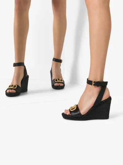 black valentino wedges