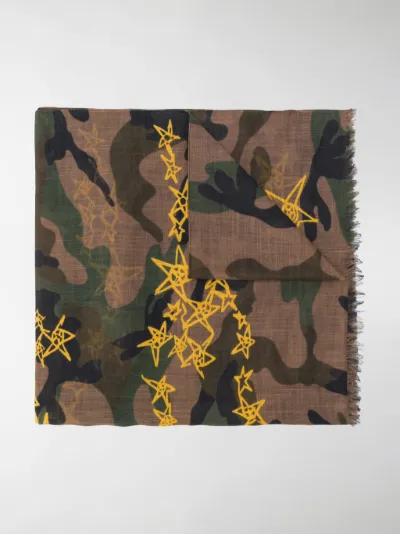 Valentino - Camouflage and stars scarf