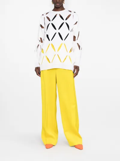 white cut out jumper