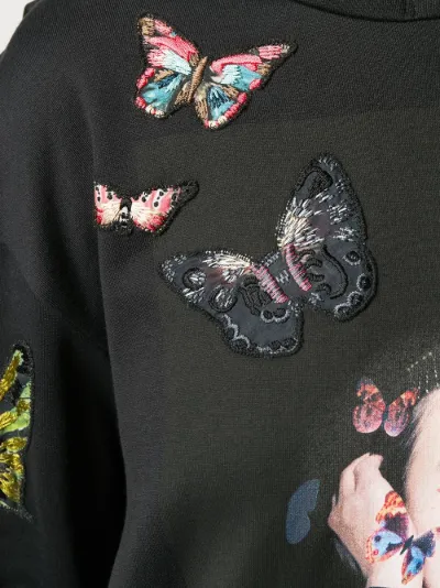 embroidered butterfly hoodie