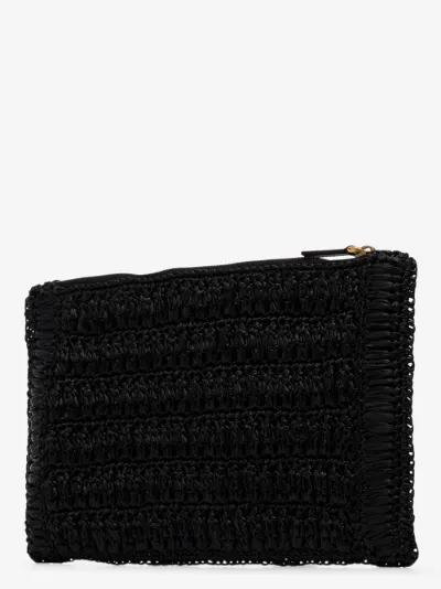 black raffia clutch bag