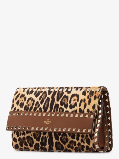 leopard skin clutch bag