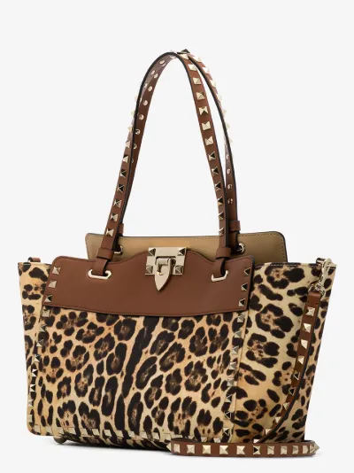 valentino leopard rockstud bag