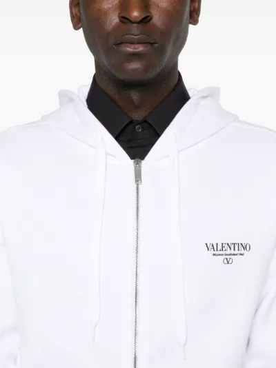 Valentino Garavani logo print zip up hoodie Eraldo GR