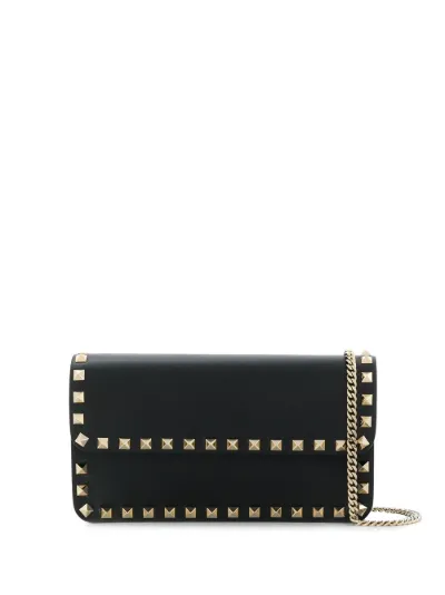 Valentino Garavani Portafoglio Rockstud con catena nero | MODES