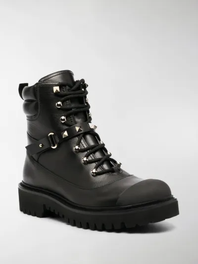 valentino rockstud combat boots