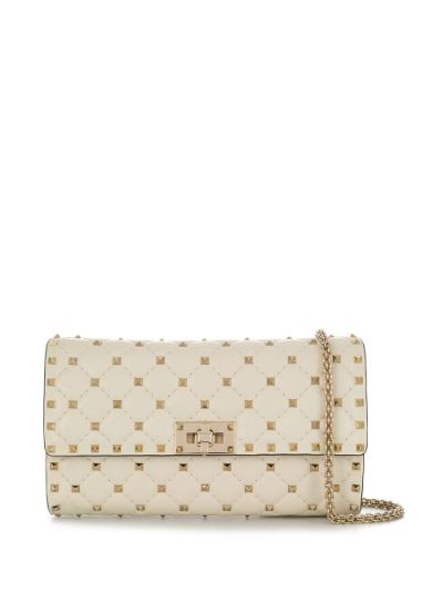 Rockstud spike nappa online leather crossbody clutch bag