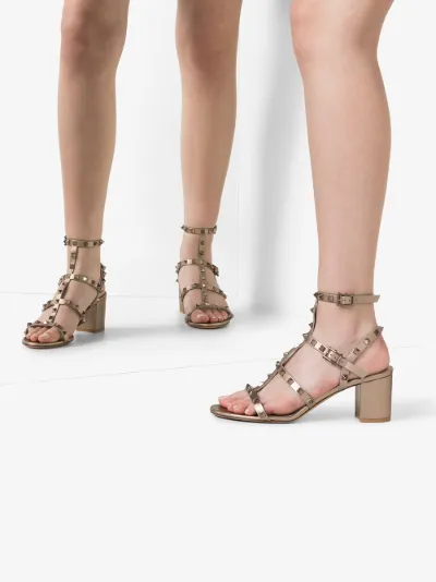 valentino gold rockstud sandals