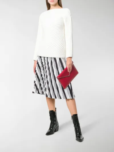valentino rockstud leather envelope clutch