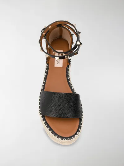 valentino garavani rockstud leather flatform sandals