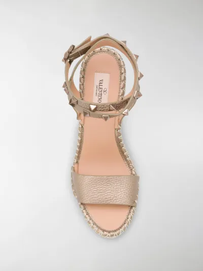 valentino rockstud raffia sandal