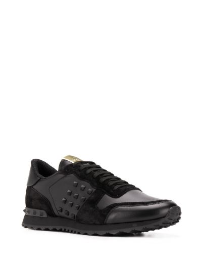 Valentino rockstud cheap black sneakers