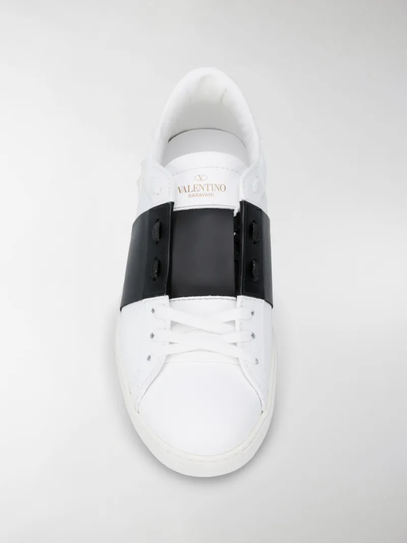 valentino white rockstud sneakers