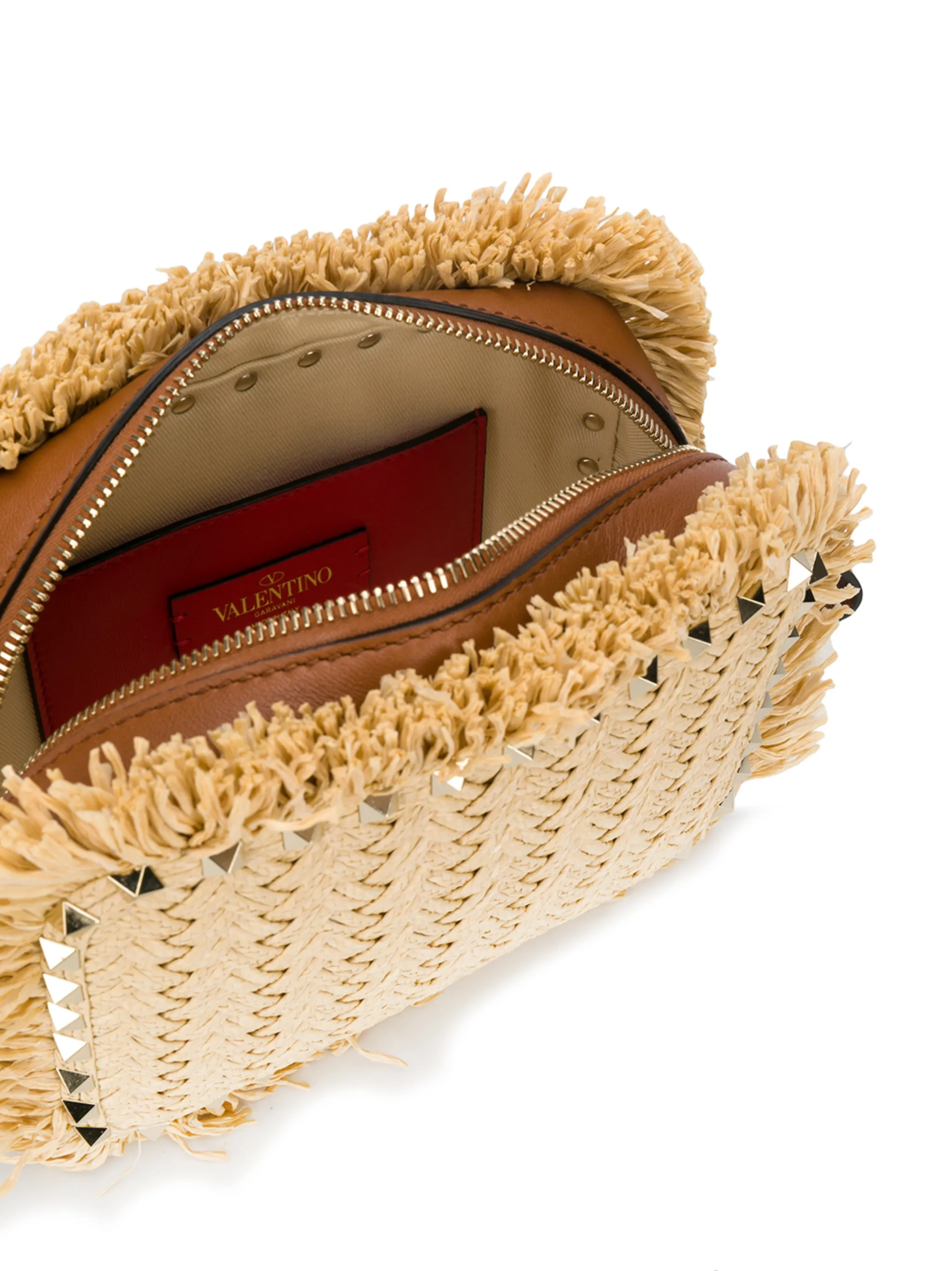 valentino raffia clutch
