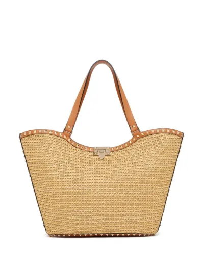 Valentino Garavani Rockstud raffia tote bag Eraldo US