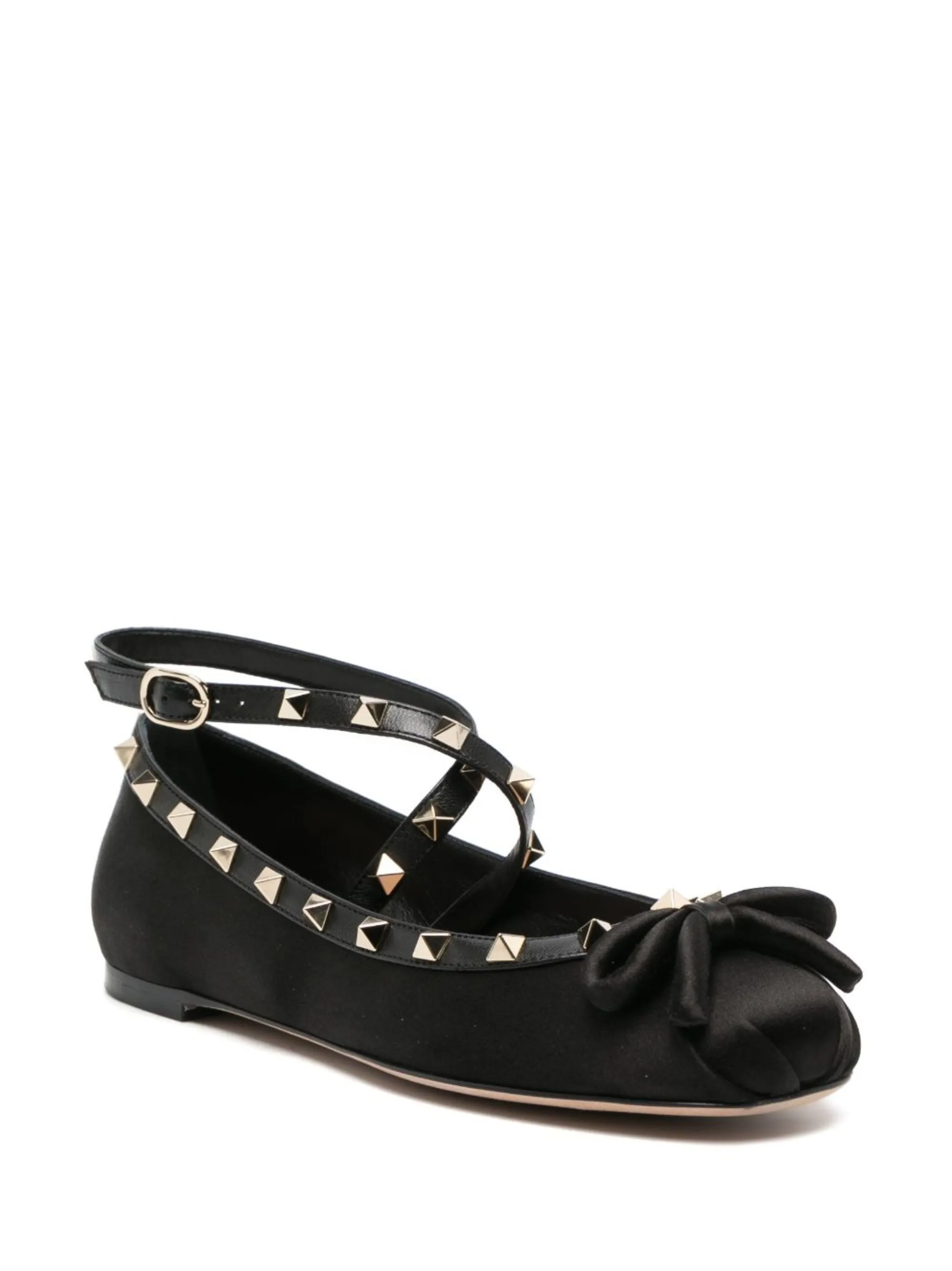 Rockstud satin ballerina shoes | Valentino Garavani | Eraldo.com