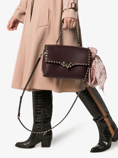 valentino rockstud top handle bag