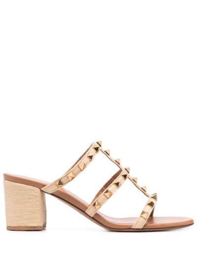 valentino 60mm rockstud leather sandals