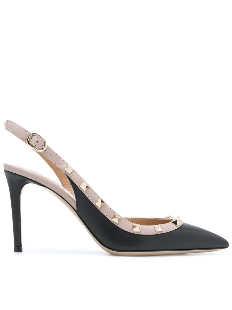 valentino rockstud slingback black