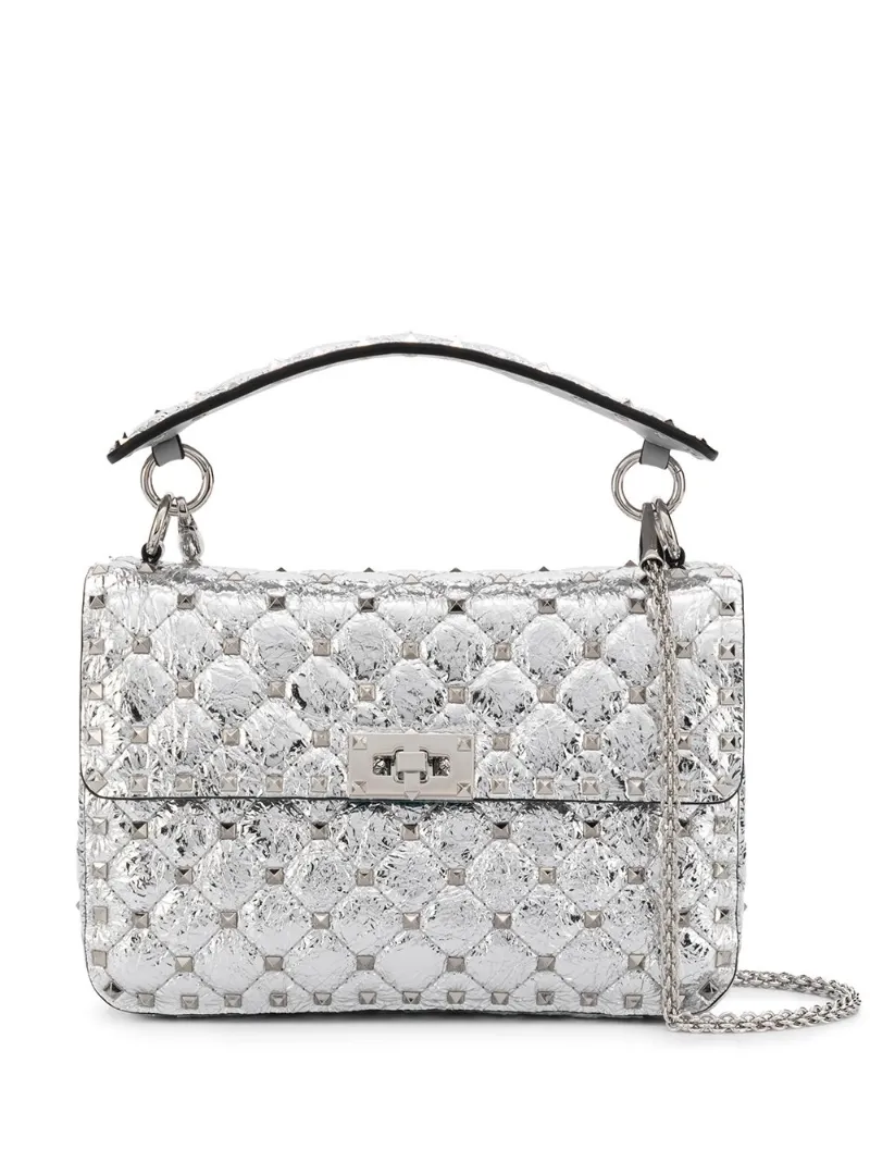 Décolleté Rockstud metallizzata con cinturini 65mm Silver | Pump Valentino  Donna | WebSM