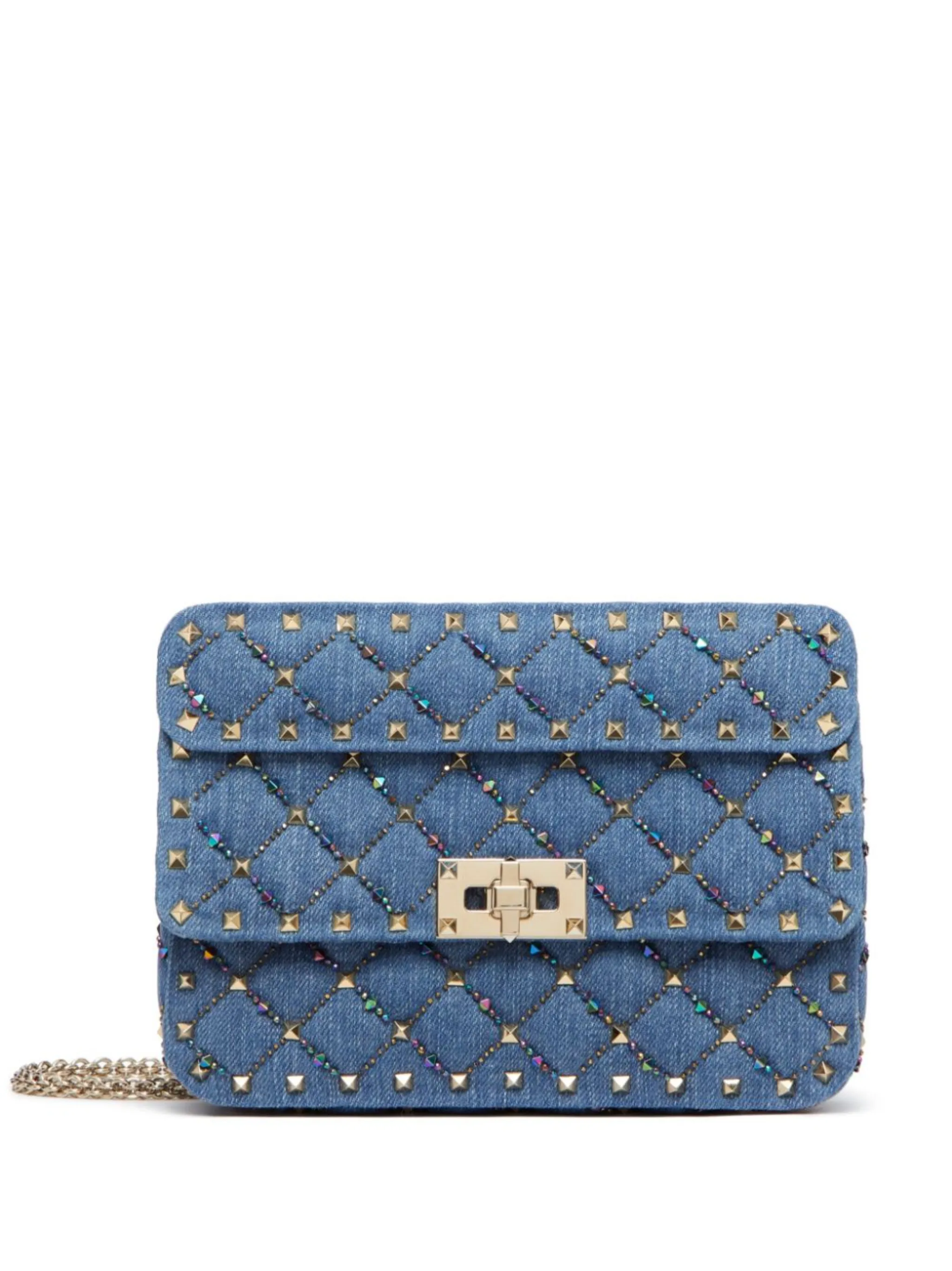 Valentino Garavani small Rockstud Spike denim crossbody bag Eraldo FR