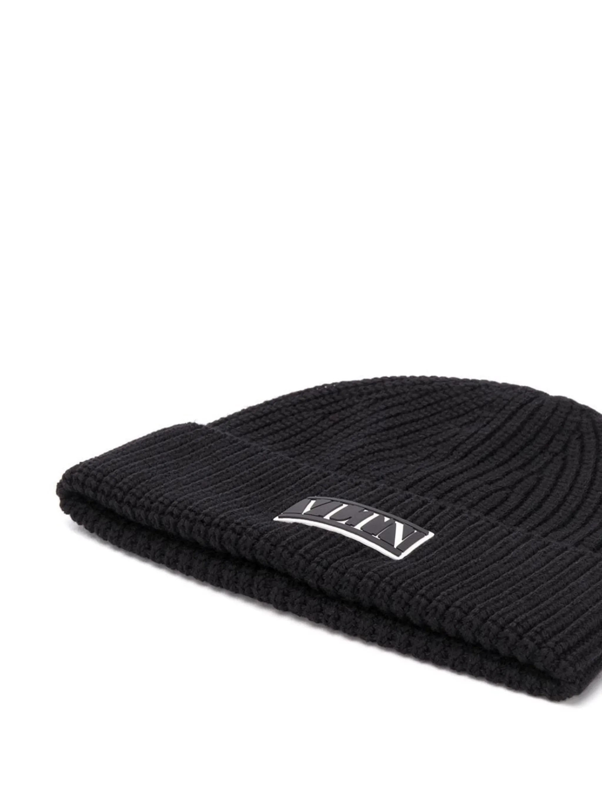 Valentino Garavani VLTN ribbed-knit beanie hat | Eraldo.com US