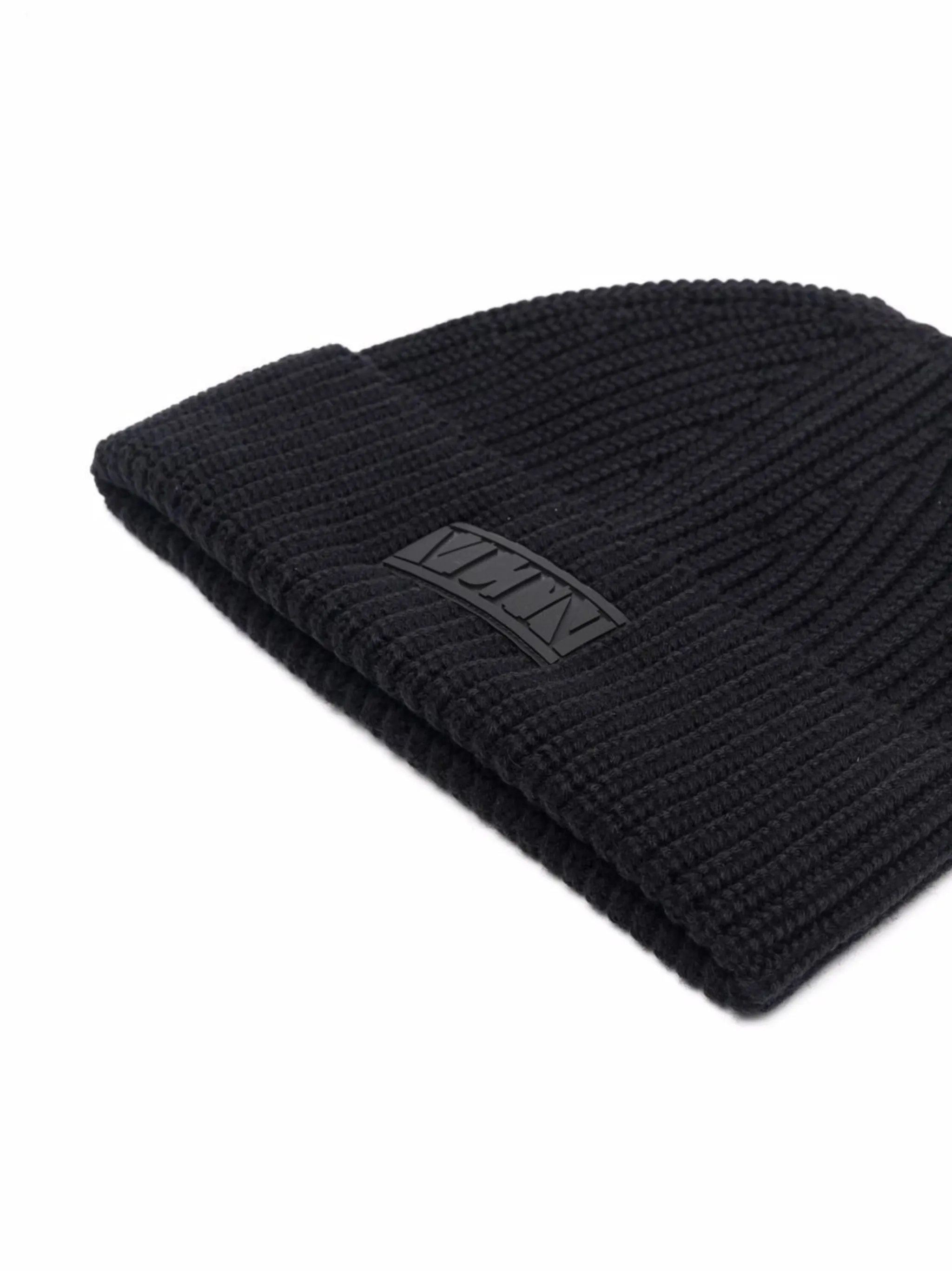 Valentino Garavani VLTN ribbed knit beanie hat Eraldo FR