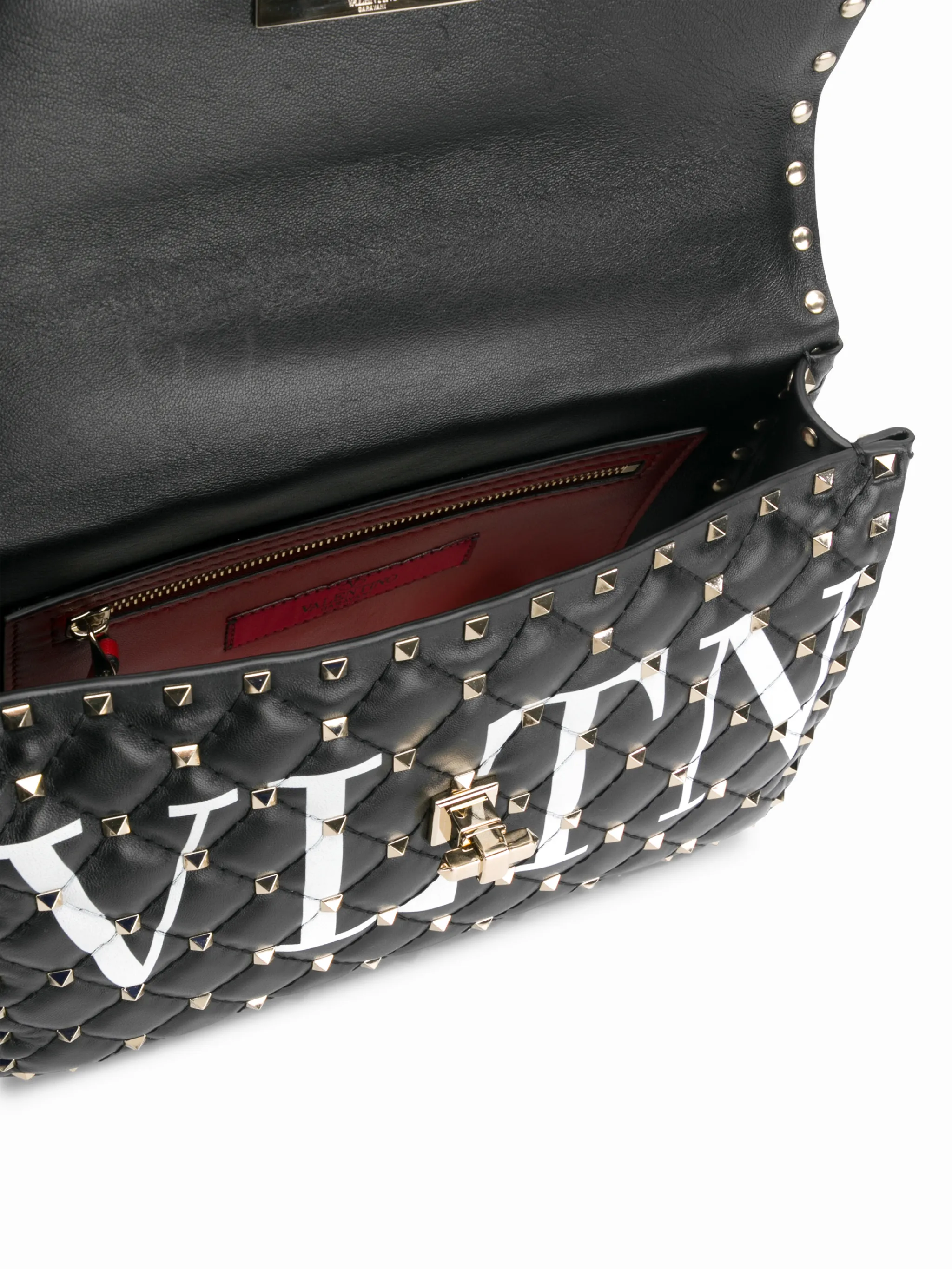valentino rockstud spike bag silver